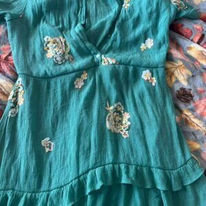 Elegant green Floral Dress